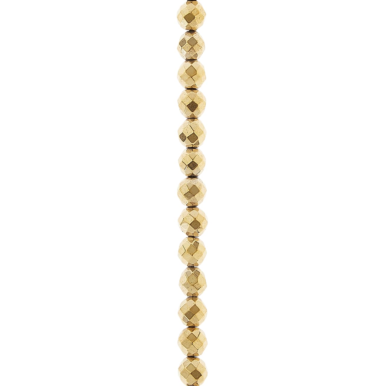Gold Faceted Luster Hematite Round Beads, 6mm by Bead Landing™